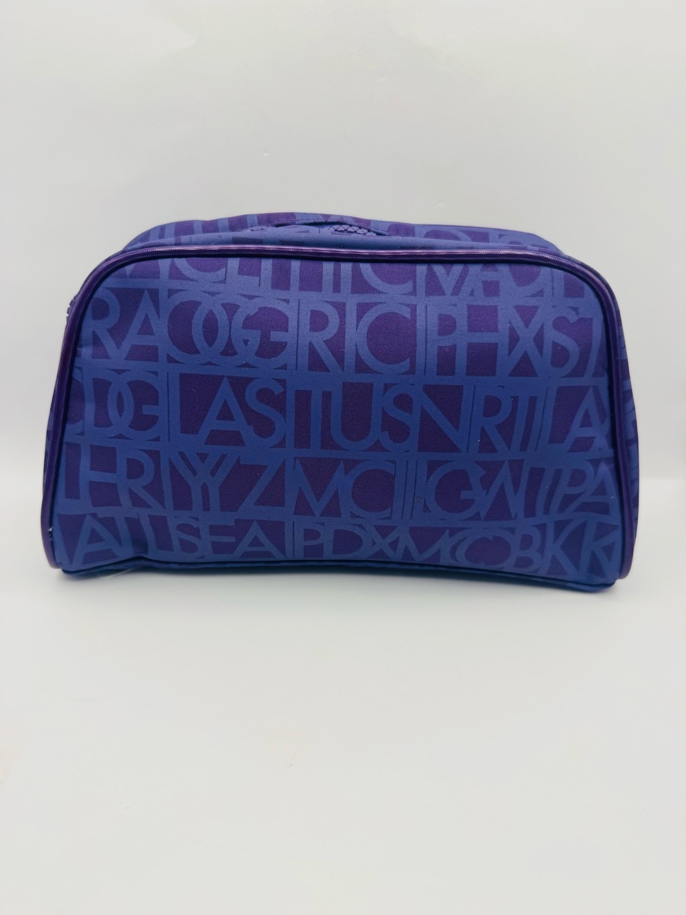 Crate & Barrel Purple Cosmetic Bag with Graphic Print